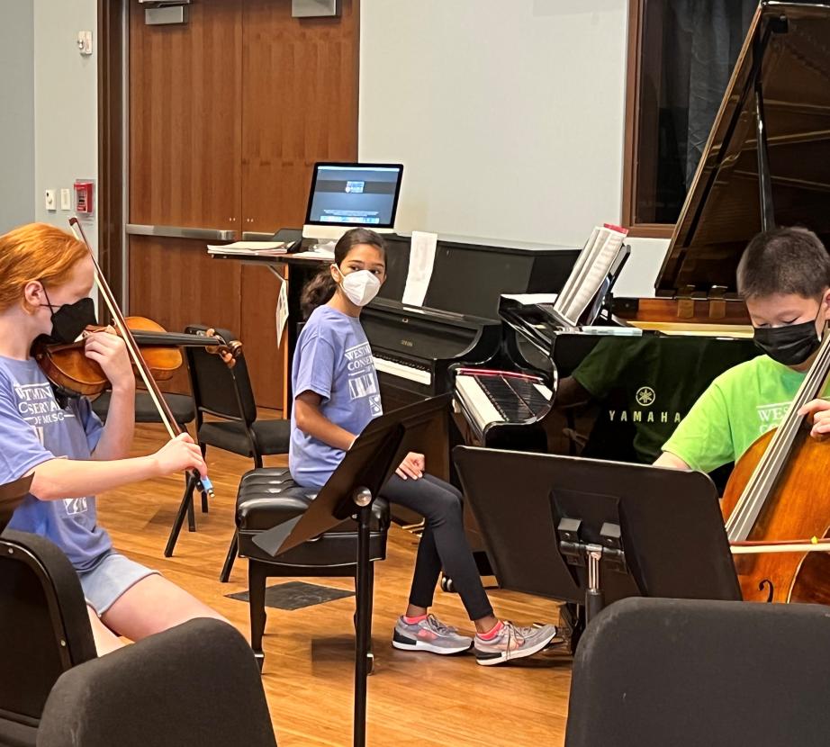 Conservatory Chamber Camp trio 2022 violin, cello, piano