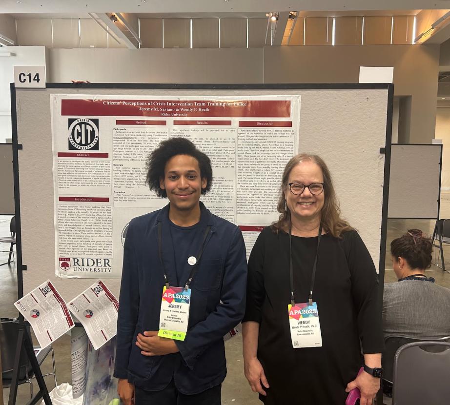 Jeremy Saviano with Dr. Wendy Heath at APA 2023