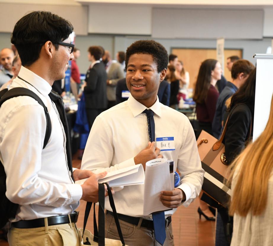 Students at a career fair