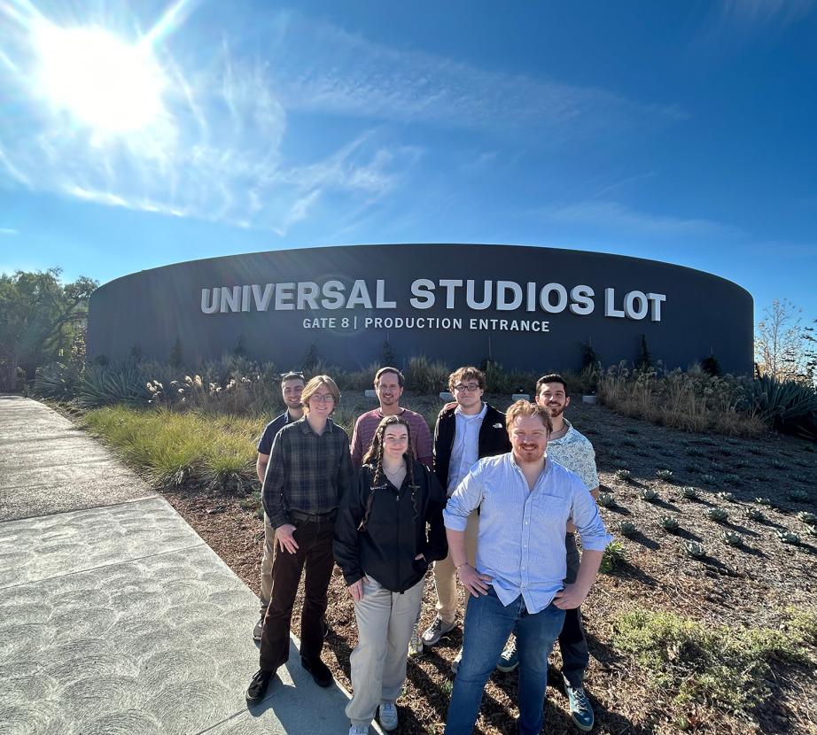 Students in front of Universal Studios