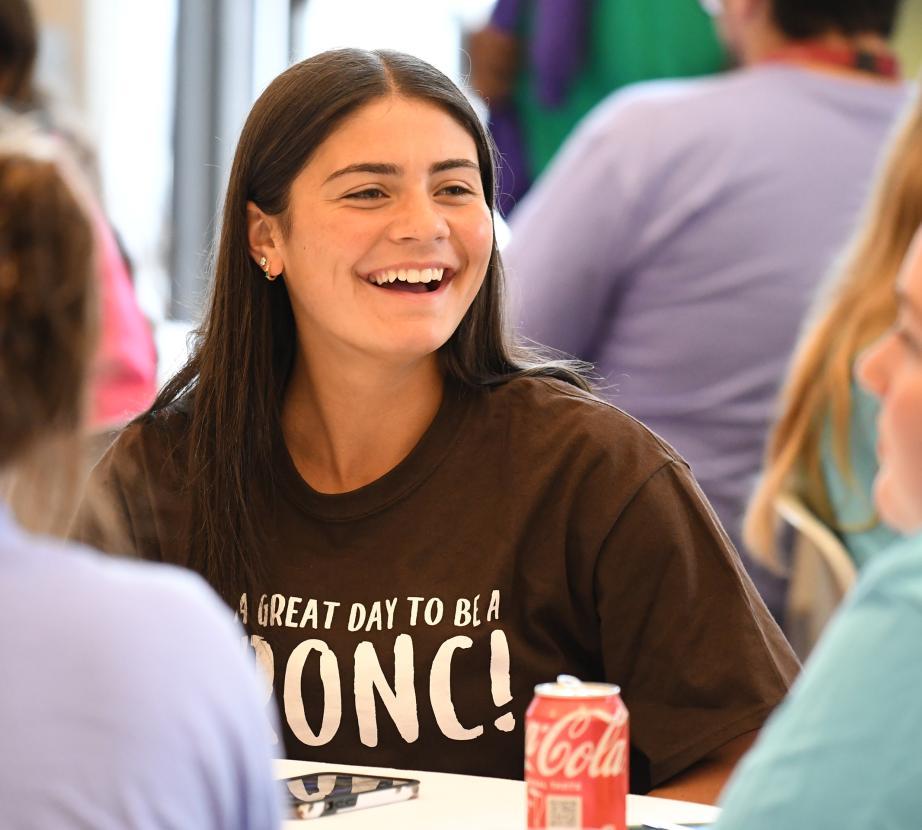 Happy student at orientation