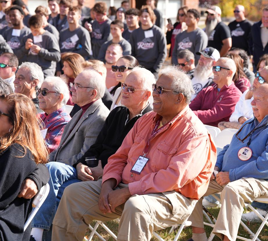 Audience for the dedication of the Gary Taylor Wrestling Room