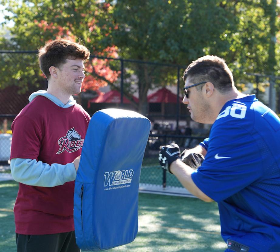 Rider student volunteering at Special Olympics NJ