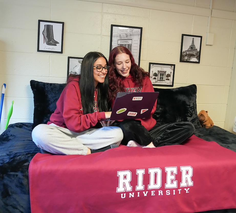 students in dorm room
