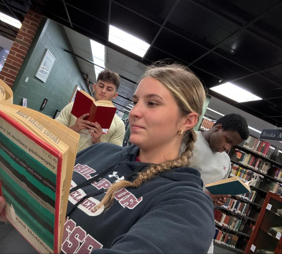 Business LLC students studying in Library