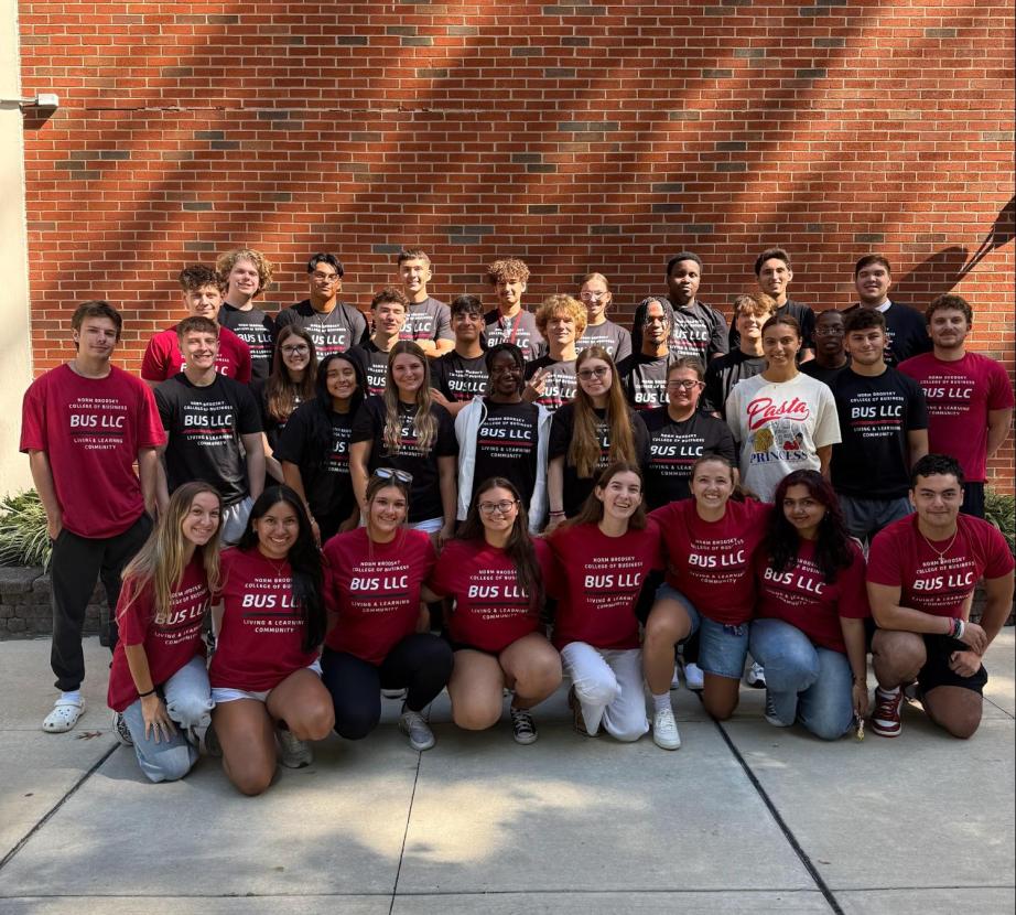 Business LLC students posing for a group photo