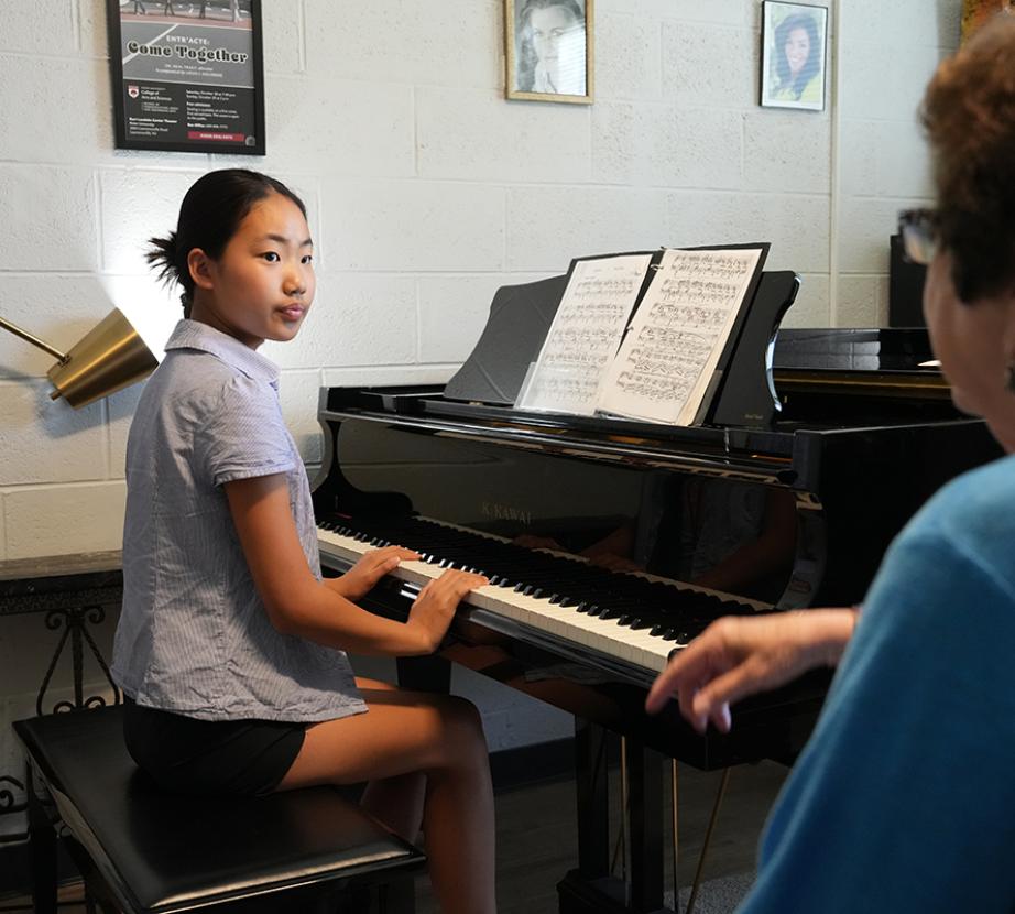 Westminster conservatory student at the piano