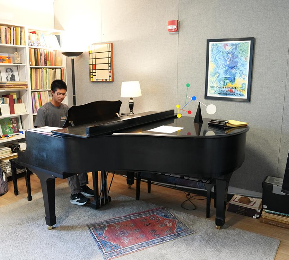 Westminster conservatory student at the piano