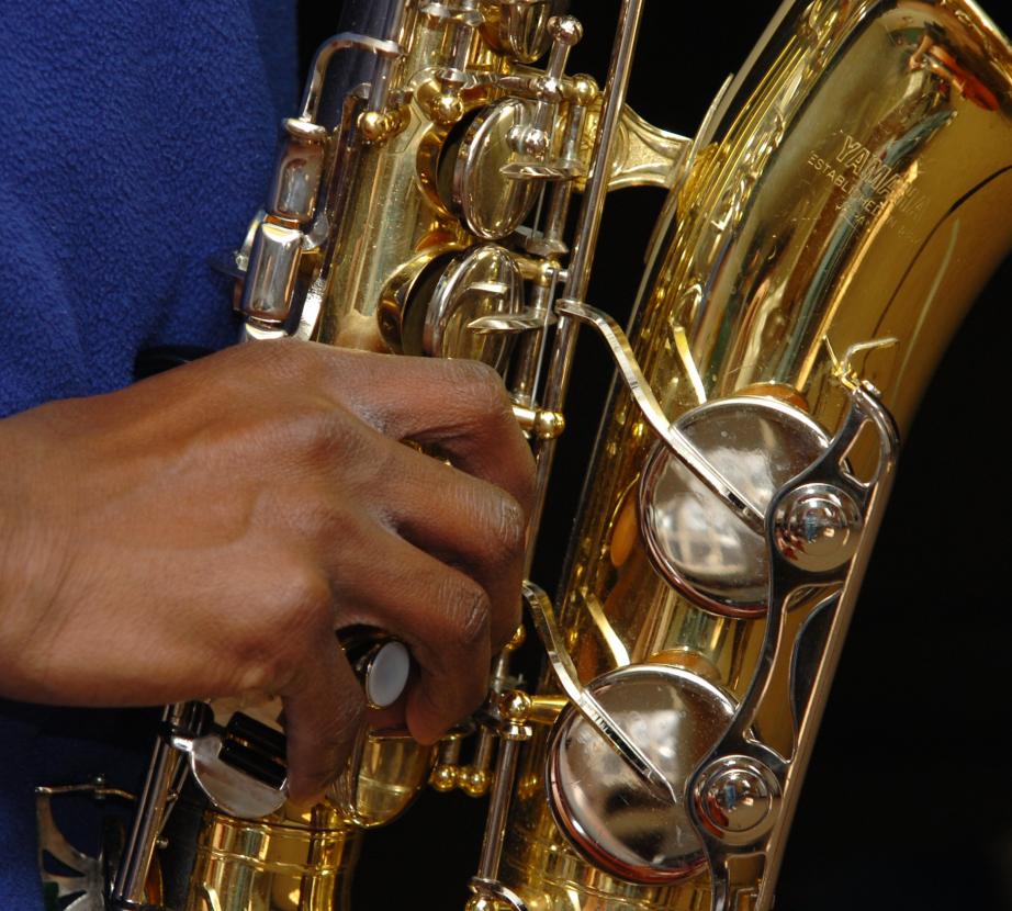 Student with saxophone