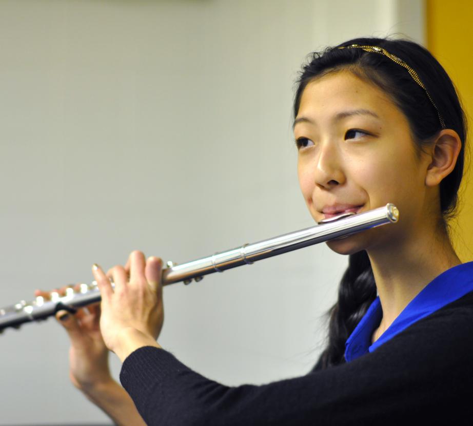 Student with flute