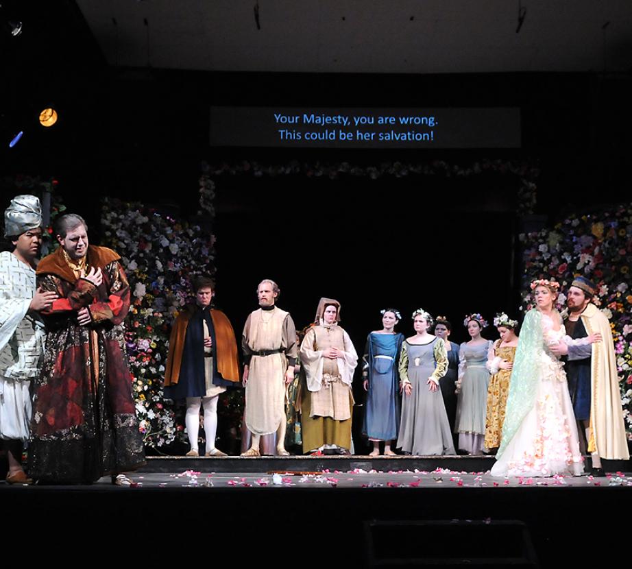 Students performing in an opera