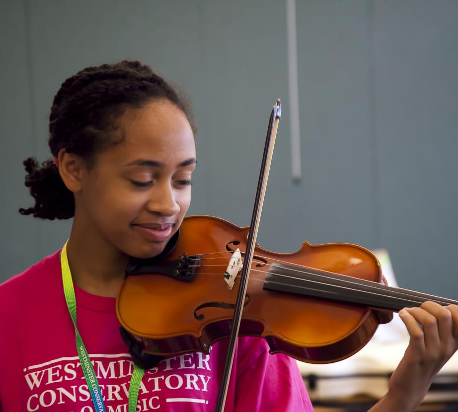 Student with violin