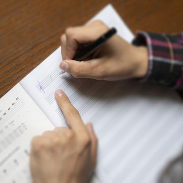 Student composes music