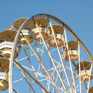 Ferris wheel ride at an amusement park.