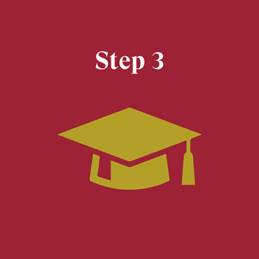 Step 3 icon - graduation cap