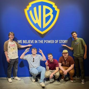 Rider students on WB set