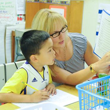 School of Education Teacher with Student