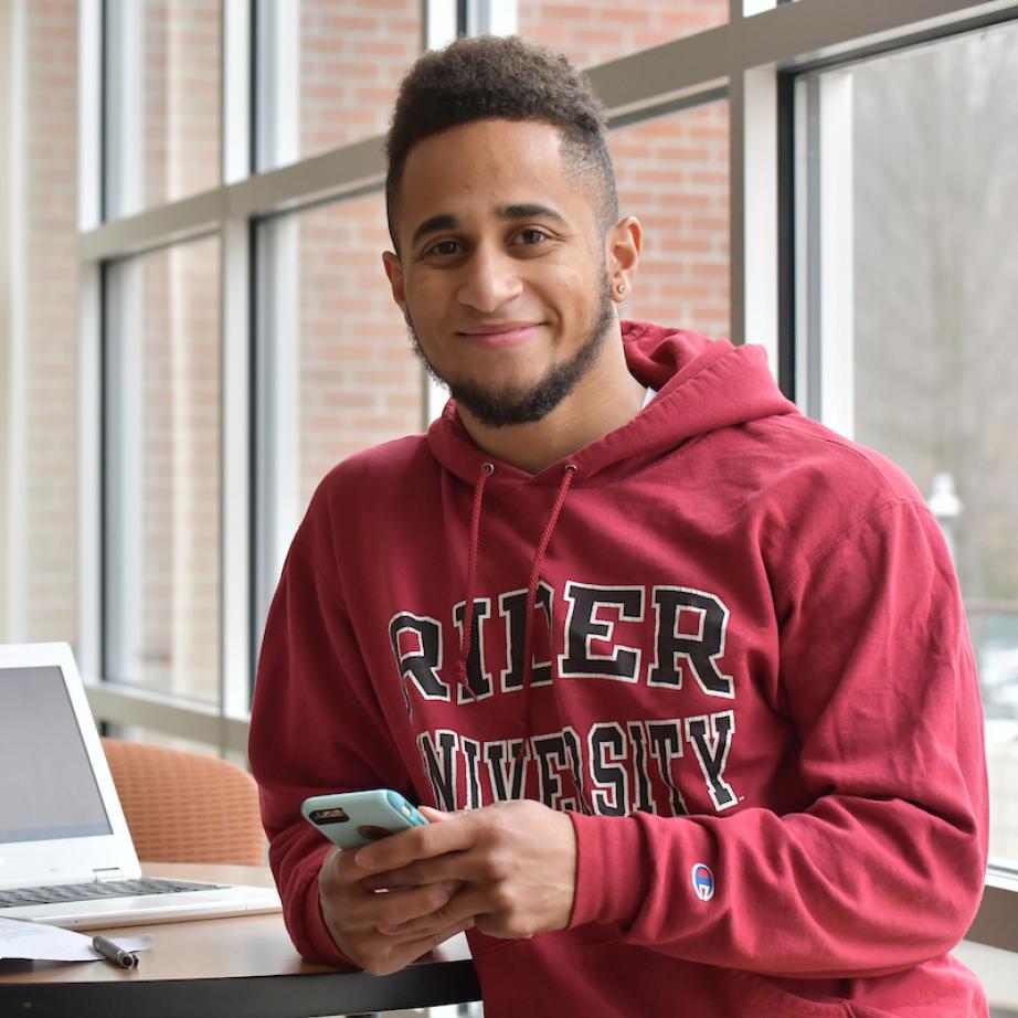 Student at a computer