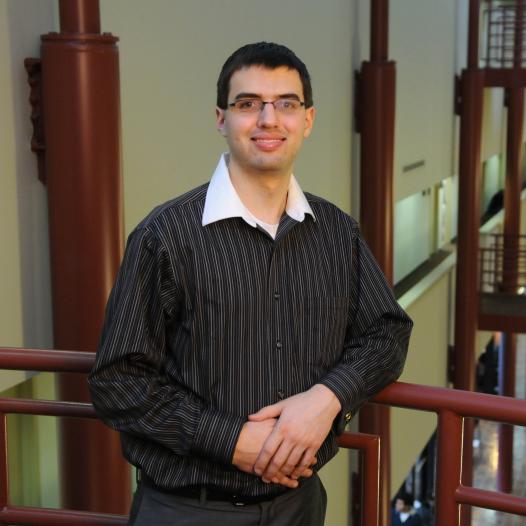 Student inside a campus building.