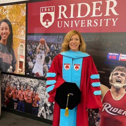 Amy Stella in her graduation gown.