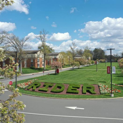 Campus mall in spring