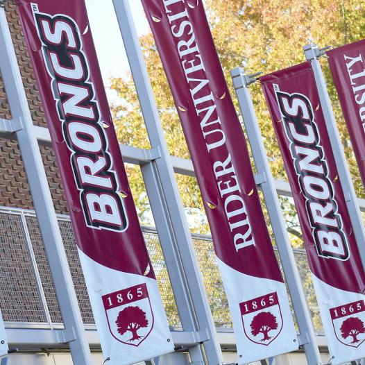 Rider flags on the Bart Luedeke Center