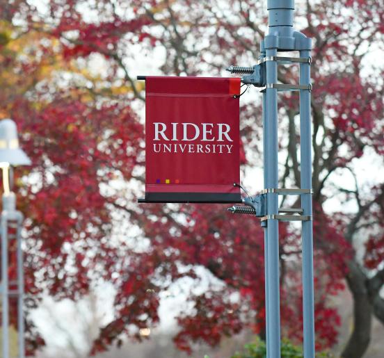 Rider university flag post